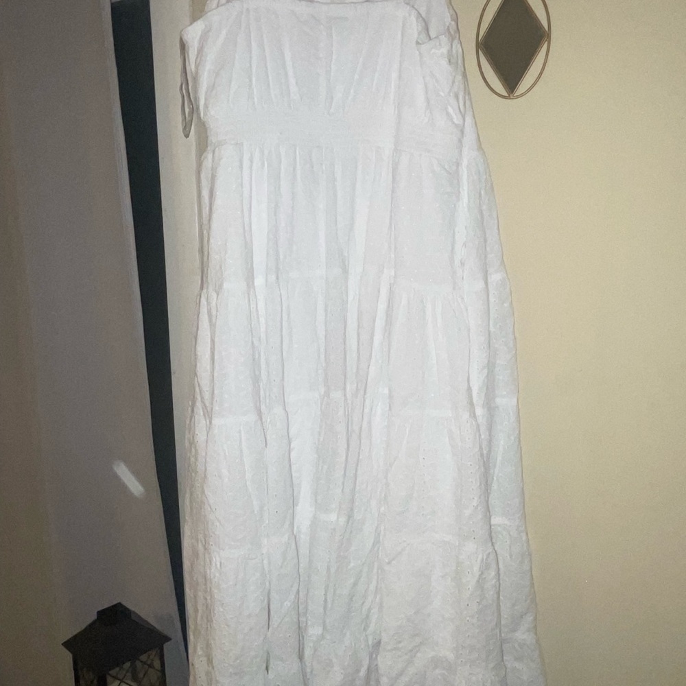 Lane Bryant White Tiered Maxi Dress